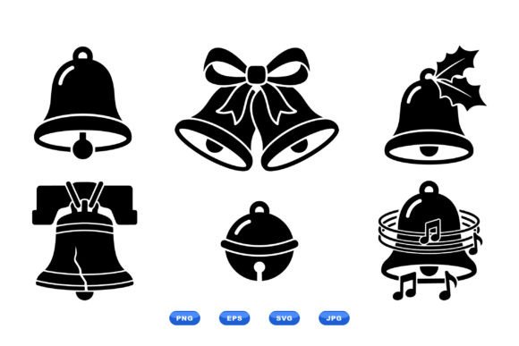 Christmas Bells SVG Icons: Festive Illustrations