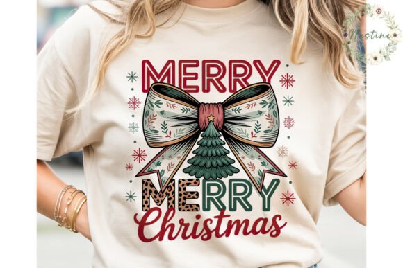 Christmas Bow Merry Leopard PNG Clipart & Illustrations