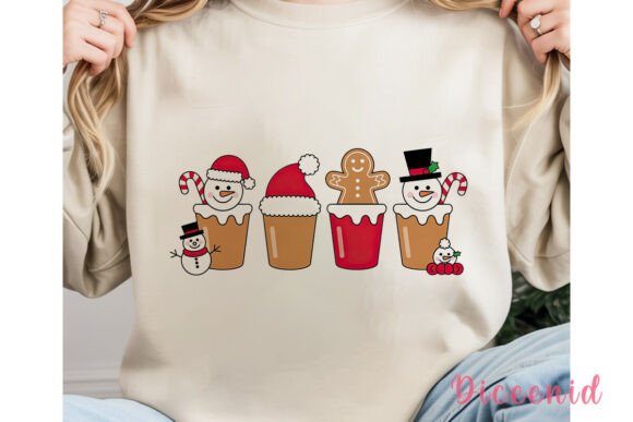 Christmas Cocoa Cups Sublimation Design & Illustrations