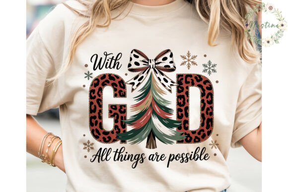 Christmas GOD Leopard Sublimation Design & Illustrations