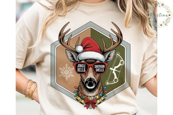 Christmas Hunting Deer PNG Clipart & Illustrations