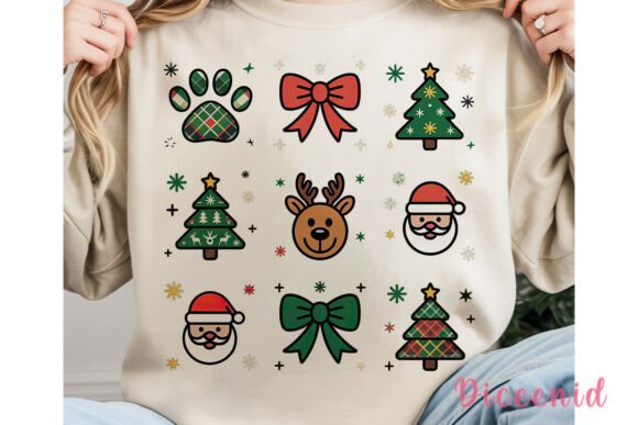 Christmas Paw Print Bows: Festive Illustrations