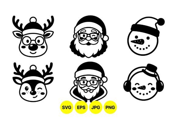Cute Christmas Character Clipart: Festive Illustrations