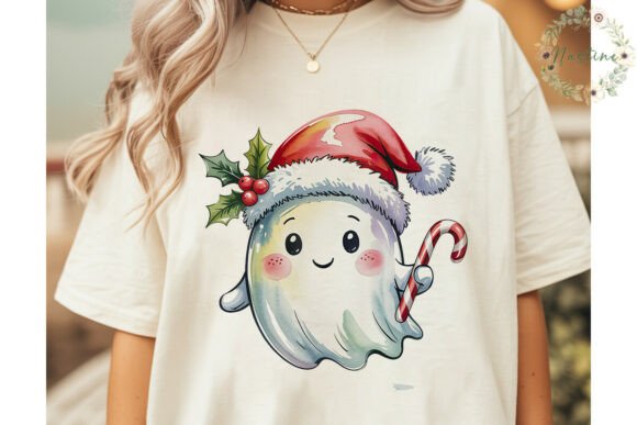 Cute Christmas Ghost Sublimation Design & Illustrations