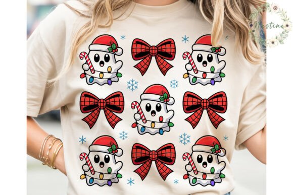 Cute Christmas Ghosts Sublimation Design & Illustrations