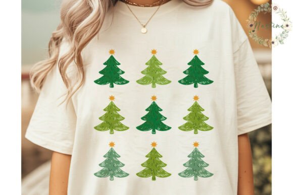 Cute Christmas Tree Grid PNG Clipart & Illustrations