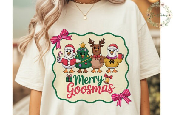 Cute Goosmas Christmas PNG Clipart for Illustrations