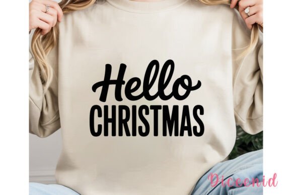 Hello Christmas Text Sublimation Design & Illustrations