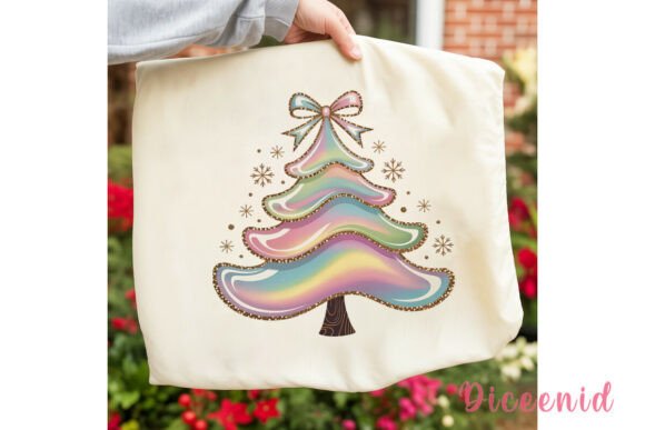 Holographic Christmas Tree PNG Clipart for Illustrations