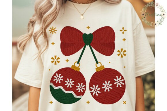 Knitted Christmas Bow Ornaments PNG for Illustrations