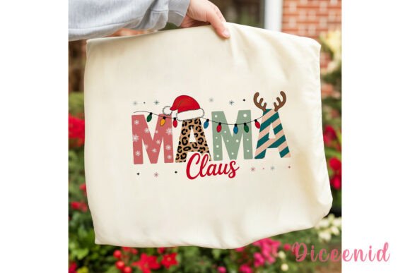 MAMA Claus Christmas Sublimation Design Illustrations