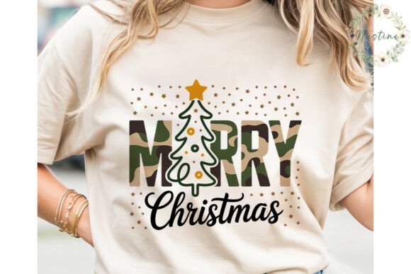 Merry Christmas Camo Glitter PNG Clipart Review