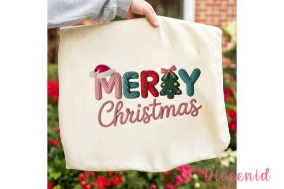 MERRY Christmas Knit Sublimation Design & Illustrations