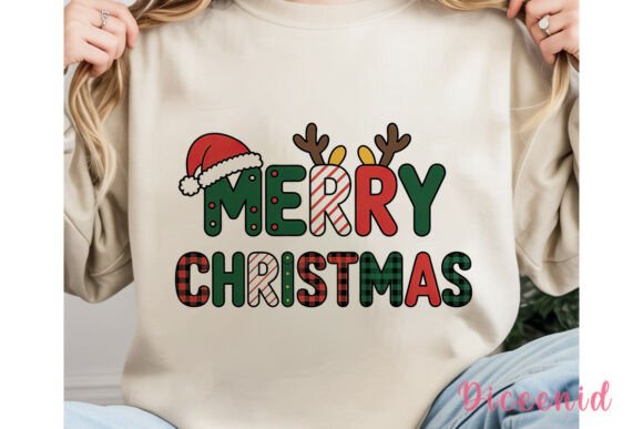 Merry Christmas Plaid Sublimation Design: Illustrations
