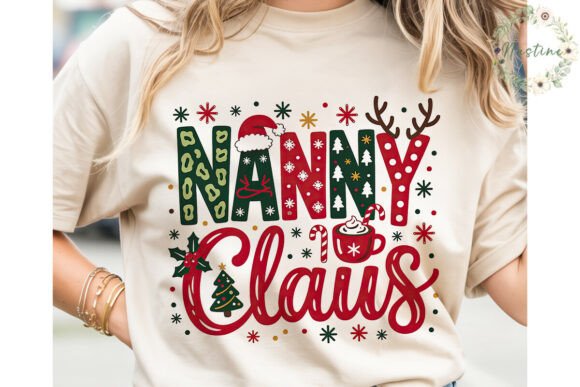 Nanny Claus Christmas Sublimation Design Illustrations