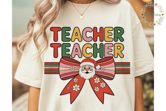 Retro Teacher Christmas PNG: Festive Illustrations