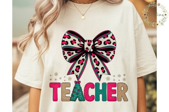 Reviewing Christmas Teacher Leopard Print PNG Illustrations