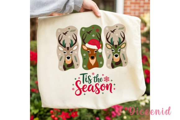 Rustic Deer Christmas Sublimation Design & Illustrations