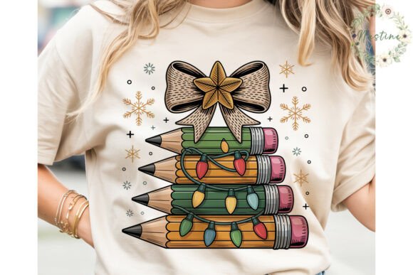 Teacher Christmas Pencil Tree PNG Review
