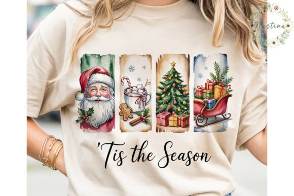 Watercolor Christmas Panels: Festive Illustrations